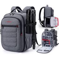 BAGSMART Camera Bag, DSLR SLR Camera Backpack Fits 13.3 Inch Laptop, Anti-theft Photography Backpacks with Rain Cover Tripod Holder, Grey