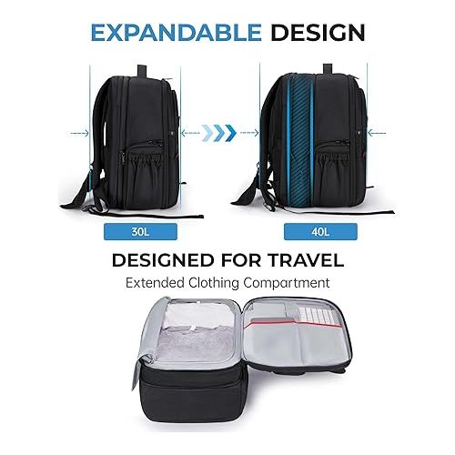  BAGSMART Camera Backpack, Expandable DSLR SLR Camera Bags for Photographers, Photography Travel Backpack with 15.6
