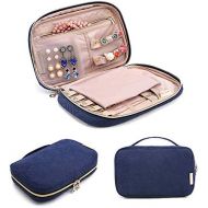 [아마존핫딜][아마존 핫딜] Bagsmart bagsmart Jewelry Organizer Bag Travel Jewelry Storage Cases for Necklace, Earrings, Rings, Bracelet, Blue