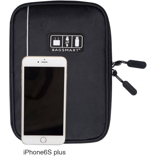  [아마존베스트]BAGSMART Electronic Organizer Travel Universal Cable Organizer Electronics Accessories Cases for Cable, Charger, Phone, USB, SD Card, Black