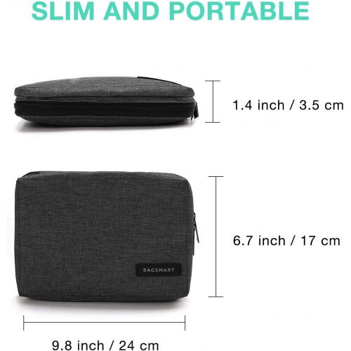  [아마존베스트]BAGSMART Electronic Organizer Small Travel Cable Organizer Bag for Hard Drives, Cables, Phone, USB, SD Card, Black