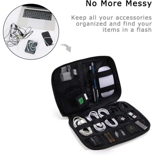  [아마존베스트]BAGSMART Electronic Organizer Small Travel Cable Organizer Bag for Hard Drives, Cables, Phone, USB, SD Card, Black