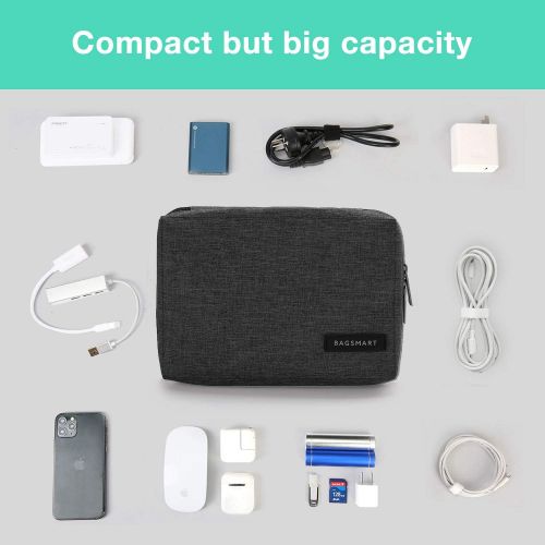  [아마존베스트]BAGSMART Electronic Organizer Small Travel Cable Organizer Bag for Hard Drives, Cables, Phone, USB, SD Card, Black