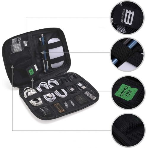  [아마존베스트]BAGSMART Electronic Organizer Small Travel Cable Organizer Bag for Hard Drives, Cables, USB, SD Card Grey