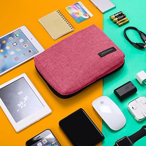  [아마존베스트]BAGSMART Electronic Organizer Small Travel Cable Organizer Bag for Hard Drives, Cables, USB, SD Card, Rose