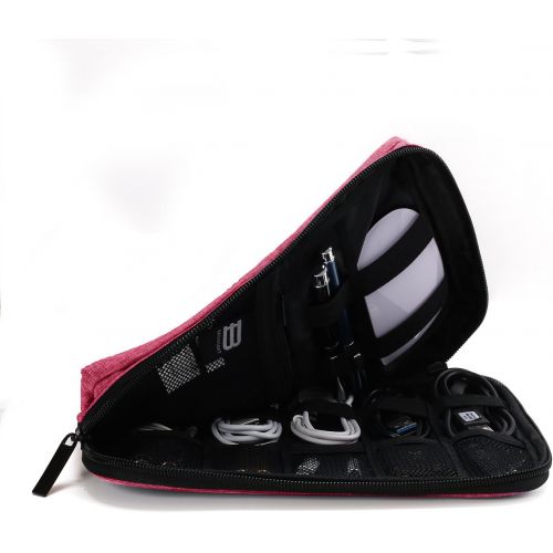  [아마존베스트]BAGSMART Electronic Organizer Small Travel Cable Organizer Bag for Hard Drives, Cables, USB, SD Card, Rose