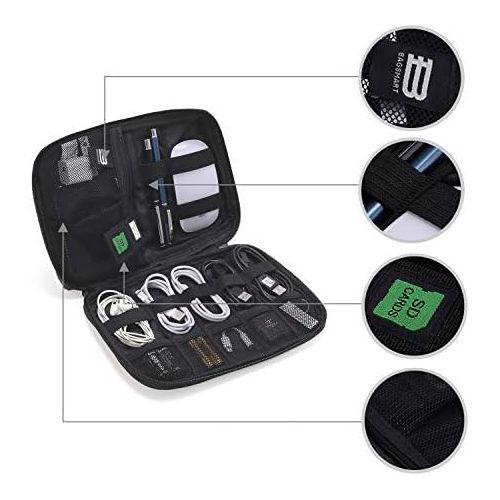  [아마존베스트]BAGSMART Electronic Organizer Small Travel Cable Organizer Bag for Hard Drives, Cables, USB, SD Card, Blue