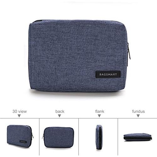  [아마존베스트]BAGSMART Electronic Organizer Small Travel Cable Organizer Bag for Hard Drives, Cables, USB, SD Card, Blue