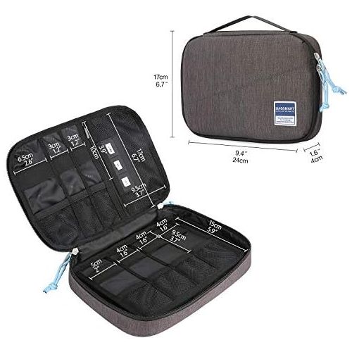  [아마존베스트]BAGSMART Electronics Organizer Double-Layer Travel Cable Organizer Cord Organizer Bag Accessory Organizer Storage Bag for 7.9 iPad Mini, Wires, Chargers, Hard Drive