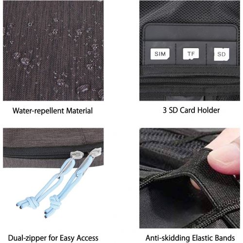  [아마존베스트]BAGSMART Electronics Organizer Double-Layer Travel Cable Organizer Cord Organizer Bag Accessory Organizer Storage Bag for 7.9 iPad Mini, Wires, Chargers, Hard Drive