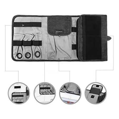  [아마존베스트]BAGSMART Compact Travel Cable Organizer Portable Electronics Accessories Bag Hard Drive Case for Various USB, Phone, Charger, Black