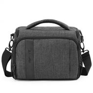 BAGSMART Camera Bag Padded Shoulder Bag Camera Case with Rain Cover for SLR DSLR, Lenses, Cables, Accessories, Grey