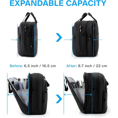  [아마존베스트]17.3 Inch Laptop Bag,BAGSMART Large Expandable Briefcase Business Travel Bag Computer Office Bag Shoulder Bag for Men Women Water Resistant Anti Theft Durable,Black