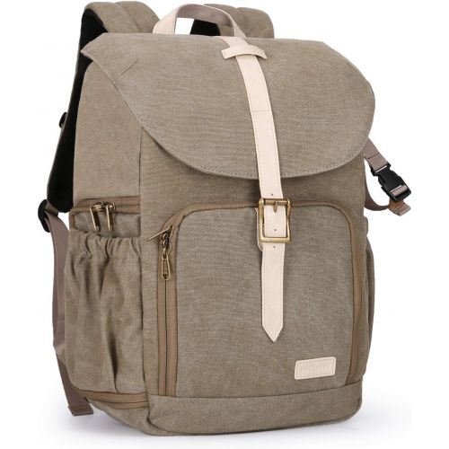  BAGSMART Camera Backpack, BAGSMAR DSLR Camera Bag Backpack, Anti-Theft and Waterproof Camera Backpack for Photographers, Fit up to 15 Laptop with Rain Cover, Olive Green