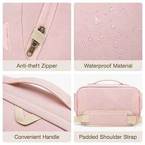  Camera Bag, BAGSMART SLR DSLR Canvas Camera Case, Waterproof and Anti-Theft Vintage Padded Camera Shoulder Bag for Women and Men, Pink