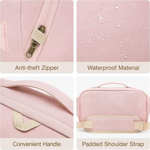  Camera Bag, BAGSMART SLR DSLR Canvas Camera Case, Waterproof and Anti-Theft Vintage Padded Camera Shoulder Bag for Women and Men, Pink