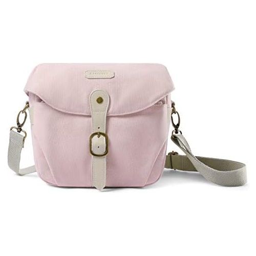  Camera Bag, BAGSMART SLR DSLR Canvas Camera Case, Vintage Padded Camera Shoulder Bag with Rain Cover for Women and Men, pink