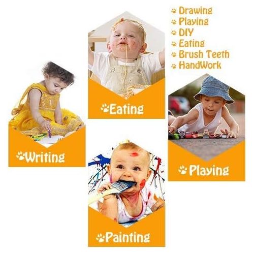  [아마존베스트]BAHABY Kids Art Smocks 2 Pack Painting Smock with Sleeve, Pockets for Age 3-8