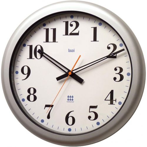  BAI Aquamaster Weatherproof Wall Clock, Bodoni White