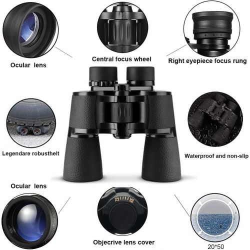  [아마존베스트]BOssdun 20x50 Binoculars for Adults, HD Professional/Waterproof Fogproof Binoculars with Low Light Night Vision, Durable and Clear FMC BAK4 Prism Lens, for Birds Watching Hunting Traveling