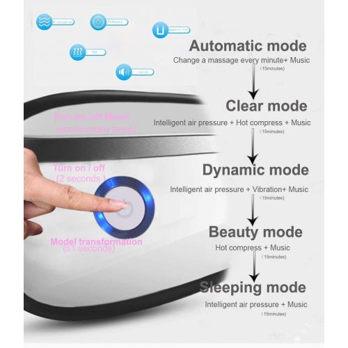  BAIYEA Eye Massager with Air Pressure, Music, Vibration and Heat Compression Therapy, Wireless Rechargeable Foldable Temple Massager for Eye Care, Dry Eyes, Stress, Headaches Relie