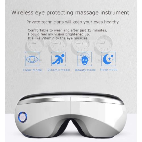  BAIYEA Eye Massager with Air Pressure, Music, Vibration and Heat Compression Therapy, Wireless Rechargeable Foldable Temple Massager for Eye Care, Dry Eyes, Stress, Headaches Relie