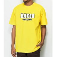 BAKER SKATEBOARDS Baker Brand Logo Yellow T-Shirt