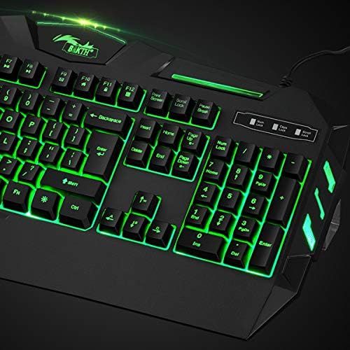  [아마존베스트]BAKTH Gaming Keyboard, 7 Colours LED Backlight QWERTZ DE Layout, Illuminated USB Waterproof Wired Keyboard for Computer PC Gamer