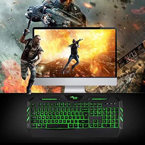  [아마존베스트]BAKTH Gaming Keyboard, 7 Colours LED Backlight QWERTY US Layout, Illuminated USB Waterproof Wired Keyboard for Computer PC Gamer