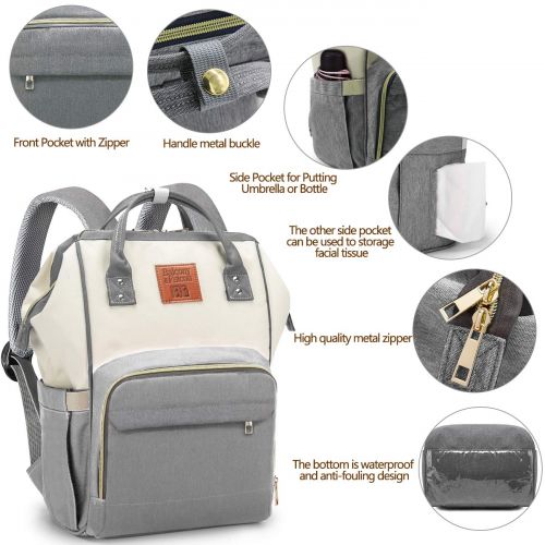  BALCONY & FALCON Balcony&Falcon Diaper Bag Backpack Baby Waterproof (Gray)