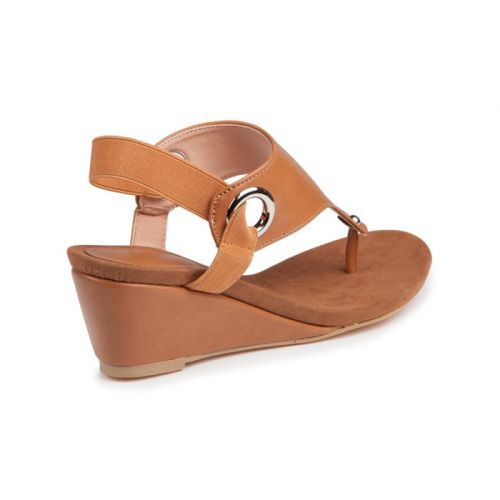  BALDI Womens Tan Black Spry Casual Wedge Sandals