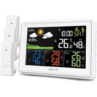 BALDR Weather Station Multiple Sensors, Large Color Indoor Outdoor Thermometer Wireless with Atomic Clock and Digital Barometer