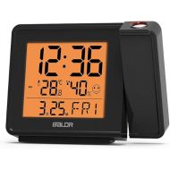 BALDR Projection Alarm Clock - Atomic Digital Alarm Clock with Projection on Ceiling - Perfect Alarm Clocks for Bedrooms - Display Time on Ceiling with Calendar and Indoor Temperature