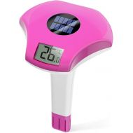 BALDR Pool Thermometer Floating Easy Read, IPX8 Waterproof, Solar Powered Digital Pool Thermometer with LCD Screen,Suitable for Swimming Pool/Hot Tub/Hot Spring/Aquarium (Purple)