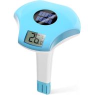 BALDR Pool Thermometer Floating Easy Read, IPX8 Waterproof, Solar Powered Digital Pool Thermometer with LCD Screen,Suitable for Swimming Pool/Hot Tub/Hot Spring/Aquarium (Blue)