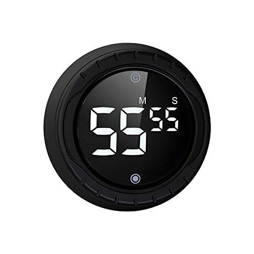  [아마존베스트]BALDR Digital Timer with Magnetic Holder, Egg Timer, LCD Screen, Magnetic Kitchen Clock, Kitchen Timer with Loud Beeper, Rotating Timer for Cooking, Baking, Sports etc. (Black)