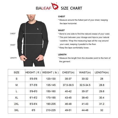  BALEAF Mens Heavyweight Thermal Shirt Fleece Baselayer Long Sleeve Crewneck Top