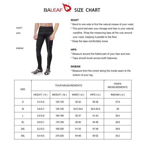  BALEAF Mens Outdoor Thermal Running Cycling Tights Athletic Compression Pants for Bike