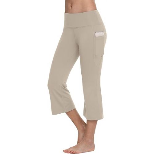  BALEAF Capri Pants for Women Flare Leggings with Pockets Bootcut Yoga Pants Summer Lounge Workout Work - 21