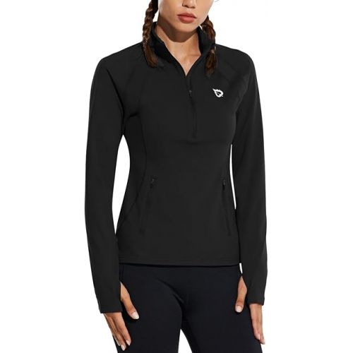  BALEAF Women's Fleece Running Jacket Half-Zip Cold Weather Gear Thermal Shirts Tops Athletic Pullover Workout Winter