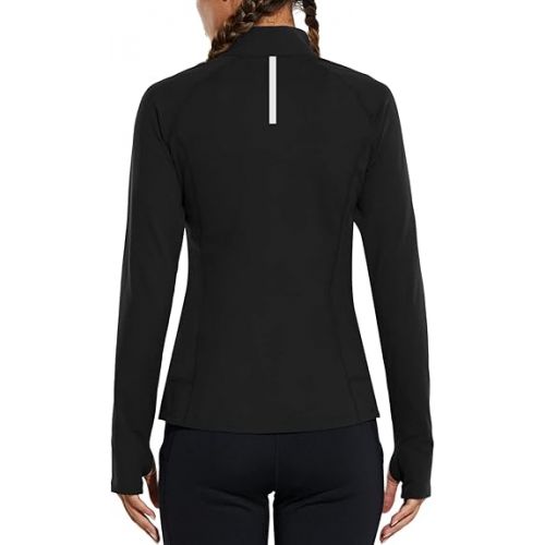  BALEAF Women's Fleece Running Jacket Half-Zip Cold Weather Gear Thermal Shirts Tops Athletic Pullover Workout Winter