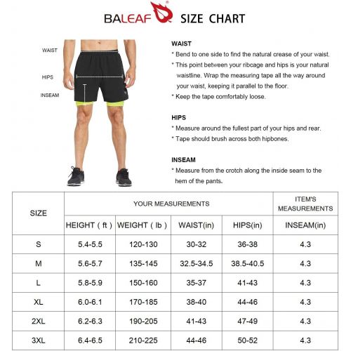  [아마존 핫딜] [아마존핫딜]BALEAF Baleaf Mens 5 Inches Running Athletic Shorts Zipper Pocket