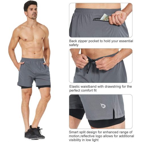  [아마존 핫딜] [아마존핫딜]BALEAF Baleaf Mens 5 Inches Running Athletic Shorts Zipper Pocket