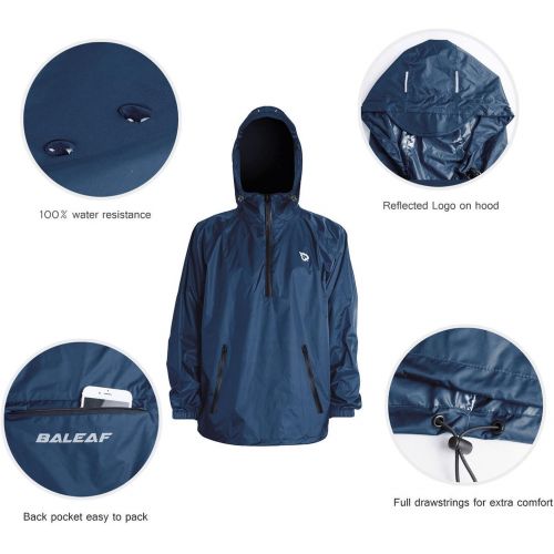  [아마존 핫딜] [아마존핫딜]Baleaf Unisex Rain Jacket Packable Outdoor Waterproof Hooded Pullover Raincoat Poncho