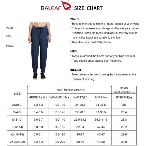  [아마존 핫딜] [아마존핫딜]BALEAF Womens Lightweight Running Pants Woven Joggers Sun Protection UPF 50+ Zipper Pockets