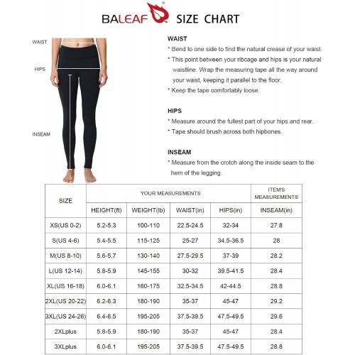  [아마존 핫딜] [아마존핫딜]BALEAF Womens Fleece Lined Leggings Yoga Pants Inner Pocket