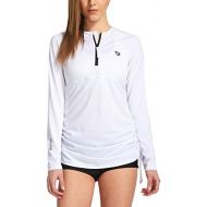 [아마존핫딜][아마존 핫딜] BALEAF Womens Long Sleeve Half-Zip Sun Protection Rashguard Side Adjustable Swim Shirt White Size XS at Amazon Women’s Clothing store