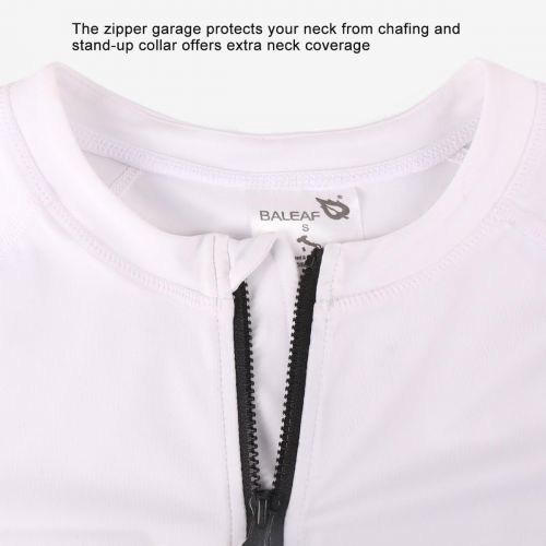  [아마존핫딜][아마존 핫딜] BALEAF Womens Long Sleeve Half-Zip Sun Protection Rashguard Side Adjustable Swim Shirt White Size XS at Amazon Women’s Clothing store