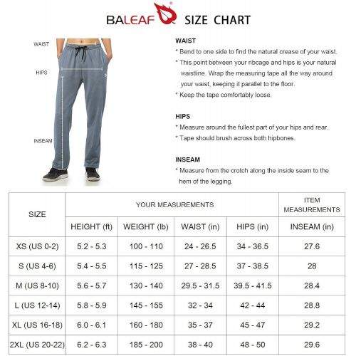  [아마존 핫딜] BALEAF Womens Running Thermal Fleece Pants Zipper Pocket Athletic Joggers Sweatpants Adjustable Ankle Winter Track Pants