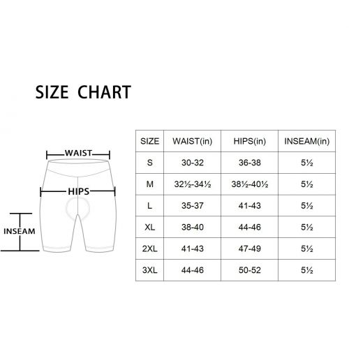  [아마존 핫딜]  [아마존핫딜]BALEAF Herren Radunterhose mit 3D Sitzpolster Fahrrad Unterwasche Pro Bike Boxer Groesse